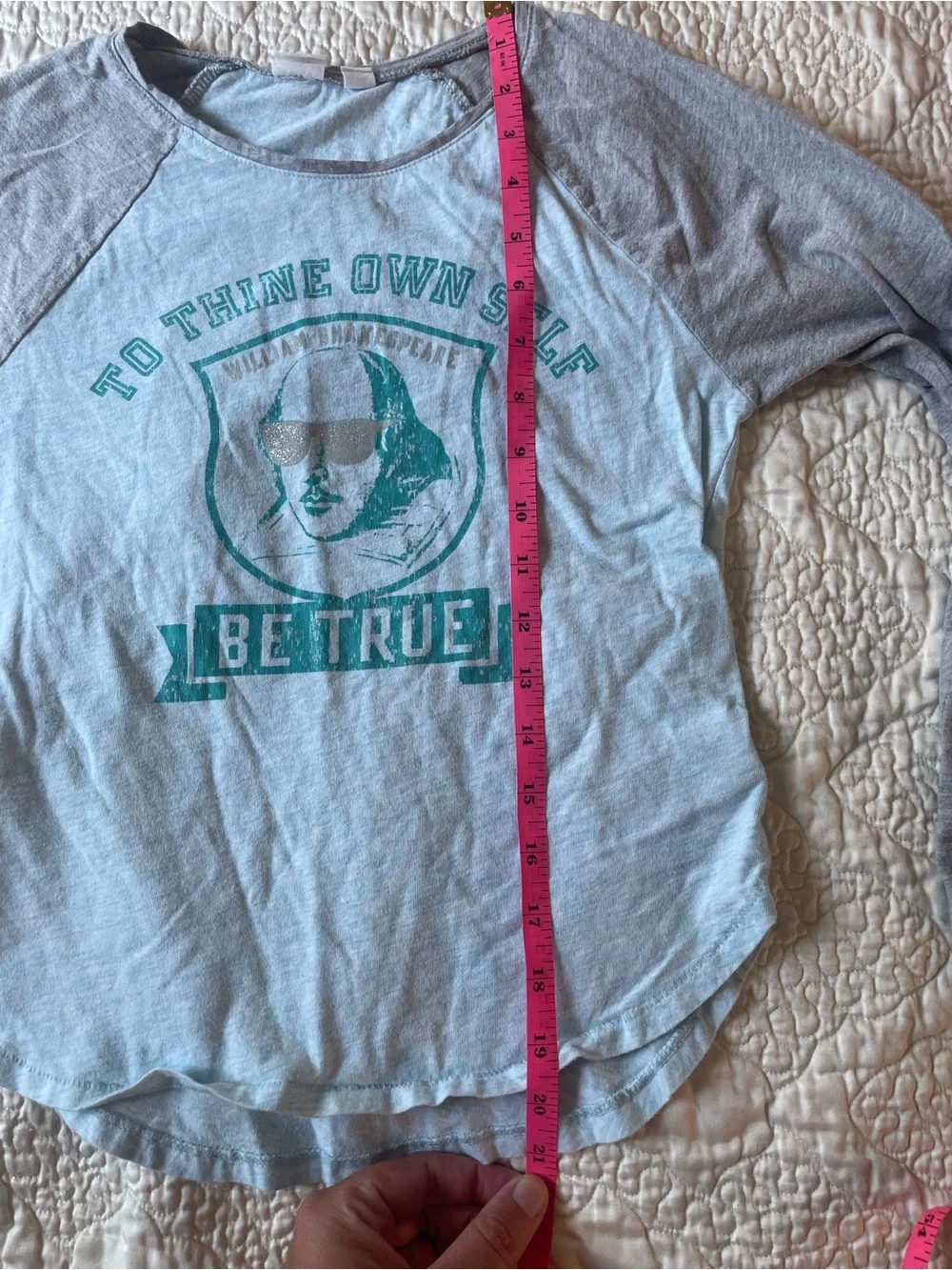 GAP Kids Light Gray Graphic Raglan Tee with Pink Layered Neck